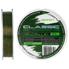 Волосінь Brain Classic Carp Line 3D 300m 0.30mm 20lb 8.8kg Camo 