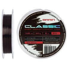 Волосінь Brain Classic Carp Line 300m 0.30mm 20lb 8.8kg Dark Brown
