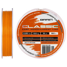 Волосінь Brain Classic Carp Line 150m 0.28mm 18lb 7.9kg Solid Orange
