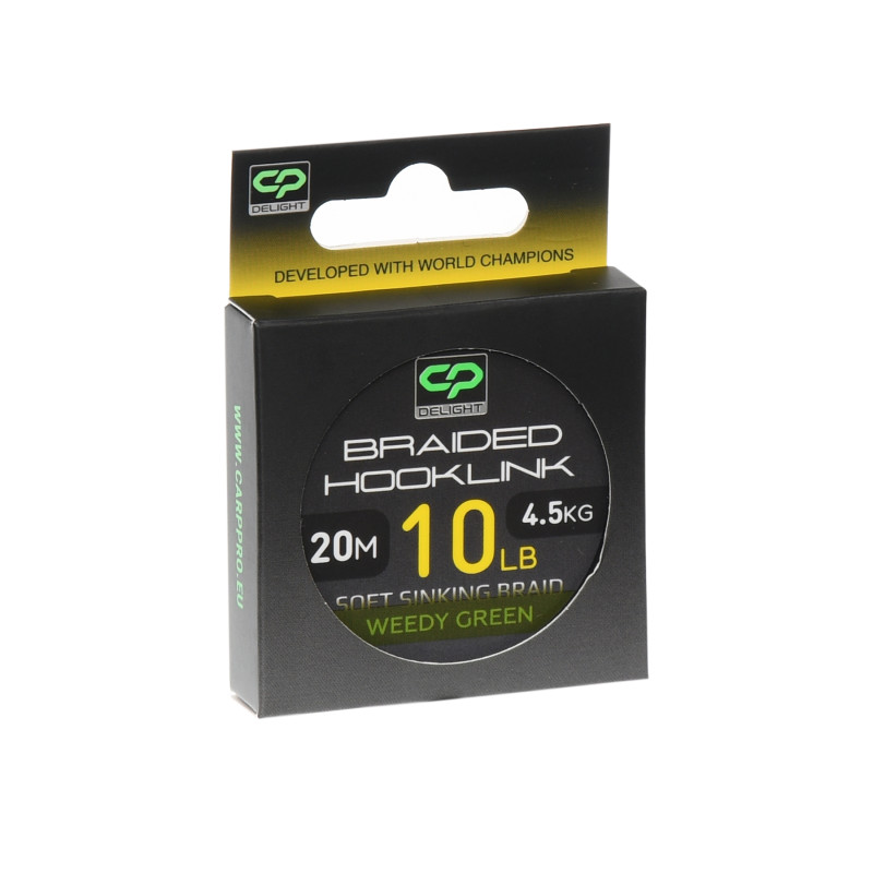 Поводковий матеріал без оболонки Carp Pro Delight Soft Braided Hooklink Weedy Green 20м 10lb
