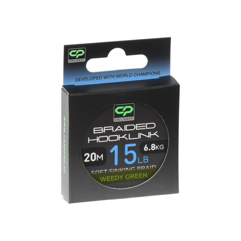 Поводковий матеріал без оболонки Carp Pro Delight Soft Braided Hooklink Weedy Green 20м 15lb