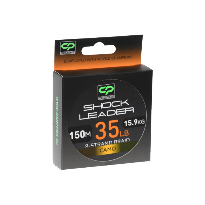 Шок-лідер Carp Pro Delight Shock Leader Х8 Camo 150м 35lb