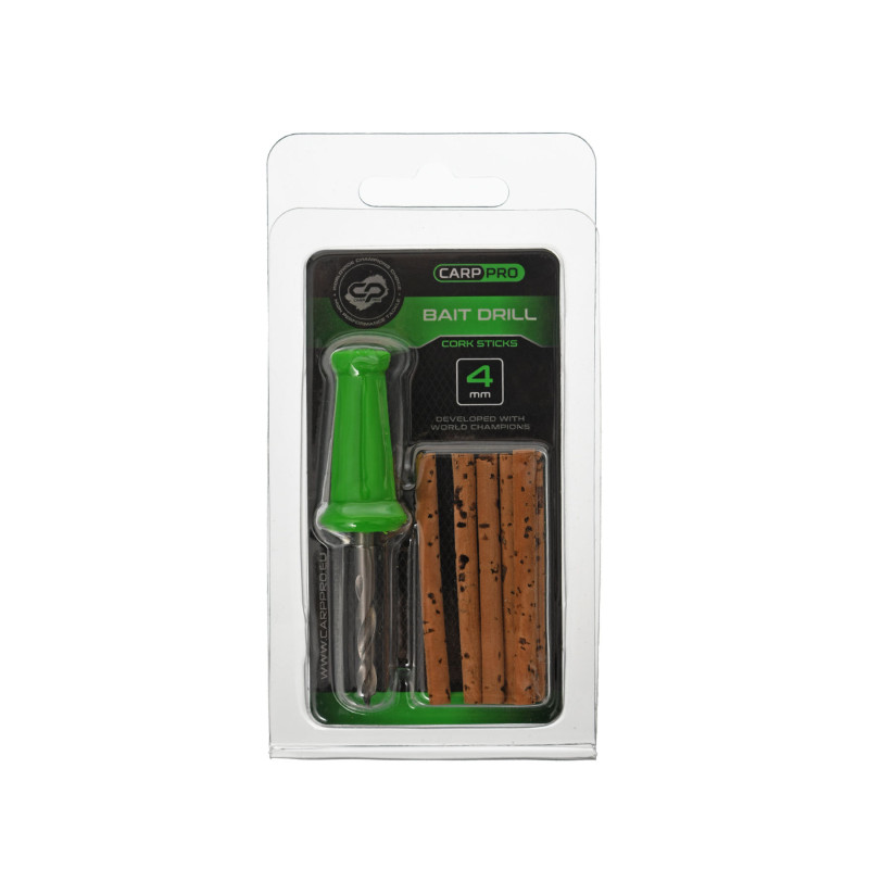 Свердло для бойлів та пробкові стіки Carp Pro Bait Drill & Cork Sticks 4мм