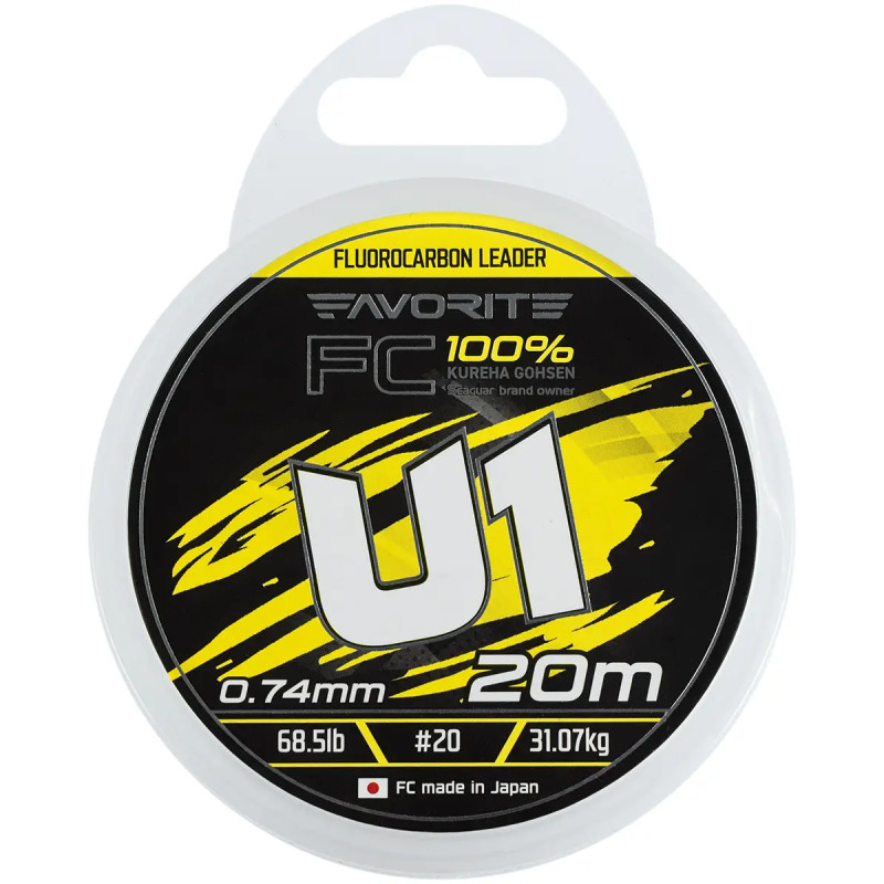 Флюорокарбон Favorite U1 FC 20m #20.0/0.74mm 68.5lb/31.07kg