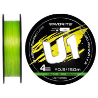 Шнур Favorite U1 PE 4x 150m #0.4/0.108mm 5lb/2.4kg Light Green