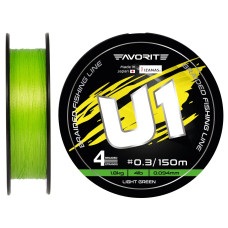 Шнур Favorite U1 PE 4x 150m #0.6/0.132mm 8lb/3.6kg Light Green