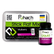 Набір пелетс + ліквід Puhach Baits Stick Flat Mix Mulberry+ Liquid Mulberry