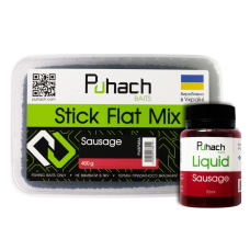 Набір пелетс + ліквід Puhach Baits Stick Flat Mix Sausage + Liquid Sausage