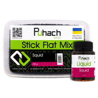 Набір пелетс + ліквід Puhach Baits Stick Flat Mix Squid + Liquid Squid