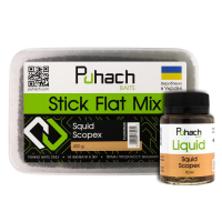 Набір пелетс + ліквід Puhach Baits Stick Flat Mix Squid Scopex + Liquid Squid Scopex