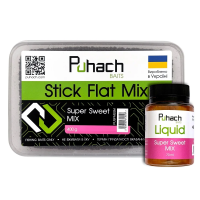 Набір пелетс + ліквід Puhach Baits Stick Flat Mix Super Sweet Mix + Liquid Super Sweet Mix