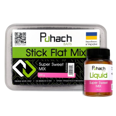 Набір пелетс + ліквід Puhach Baits Stick Flat Mix Super Sweet Mix + Liquid Super Sweet Mix