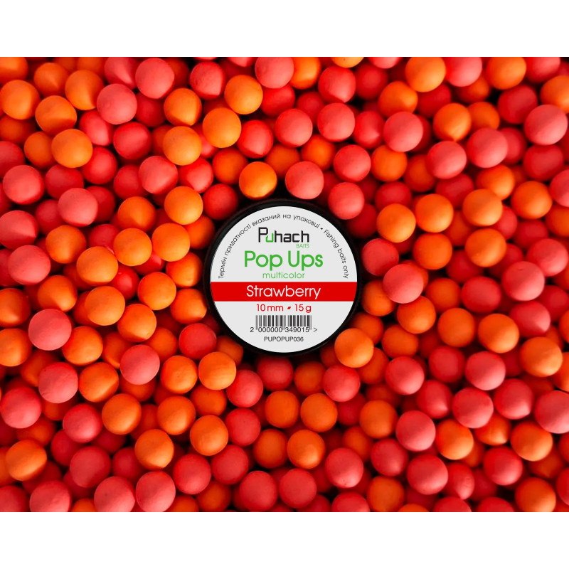 Попап Puhach Baits Pop Ups 10 mm Multicolor - Strawberry (Полуниця)