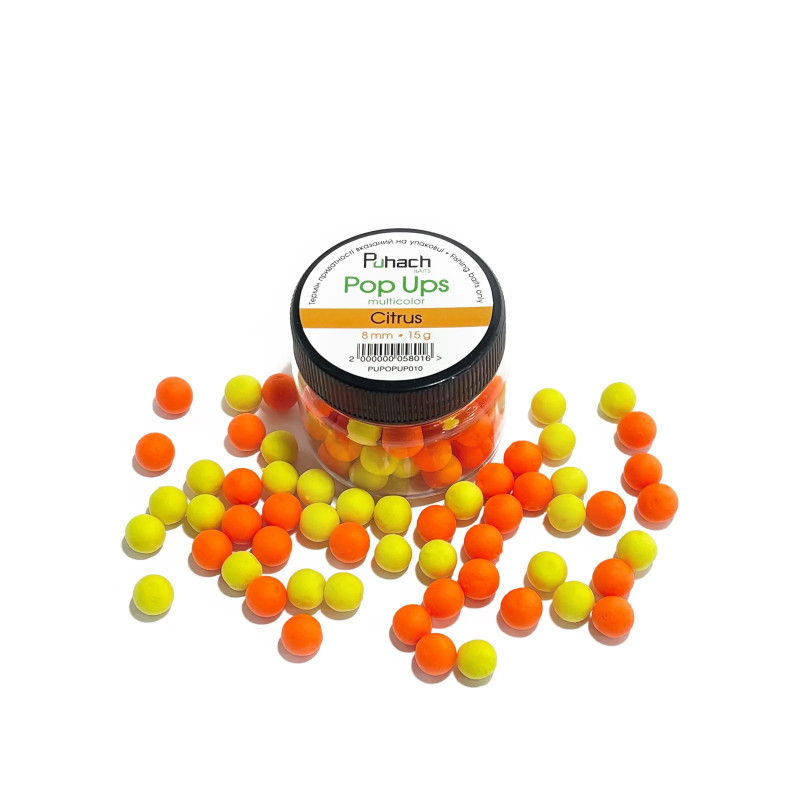 Попап Puhach Baits Pop Ups 8 mm Multicolor - Citrus (Цитрус)