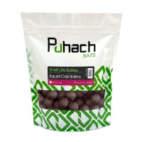 Вареные бойлы Puhach Baits Premium Line Shelf Life Boilies 24 mm 1 kg - Squid Сranberry (Кальмар Клюква)